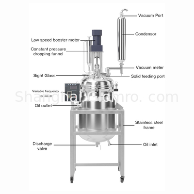 Jacketed Borosilicate Glass Reactor High Pressure Double-Layers For University Laboratorie