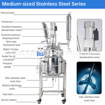 30-liter Double-layer Stainless Steel Reactor, Portable, With Customization Included