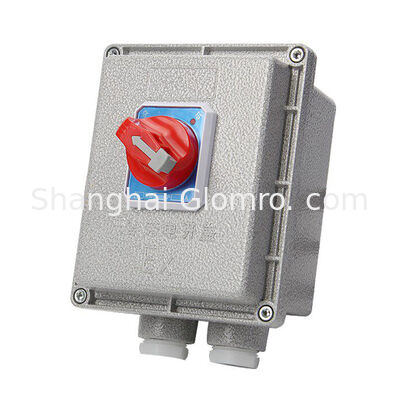 4p Square Ex-Proof Circuit Breaker 32A/63A Three Phase Four Wire Flameproof Main Switch Anti-Rust Aluminum Shell for Industrial Flammable Workshop Power Control

