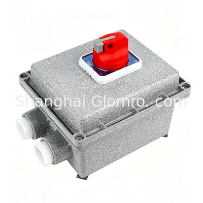 4p Square Ex-Proof Circuit Breaker 32A/63A Three Phase Four Wire Flameproof Main Switch Anti-Rust Aluminum Shell for Industrial Flammable Workshop Power Control


