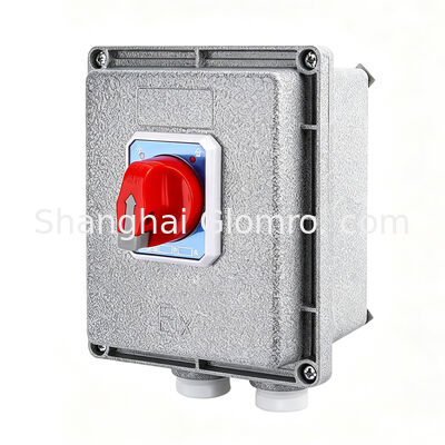 4p Square Ex-Proof Circuit Breaker 32A/63A Three Phase Four Wire Flameproof Main Switch Anti-Rust Aluminum Shell for Industrial Flammable Workshop Power Control

