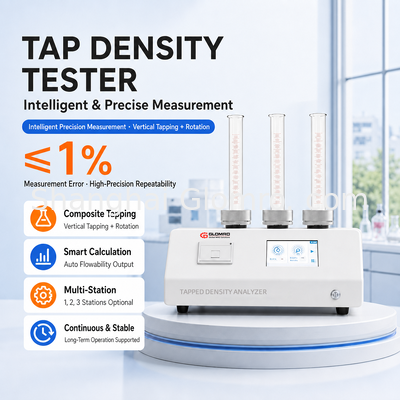 Automatyczny analizator gęstości ubijanej proszku Tester gęstości ubijanej do testowania cementu, talku, proszku powłokowego